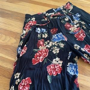 Wide Leg Flowy Floral Summer Pants